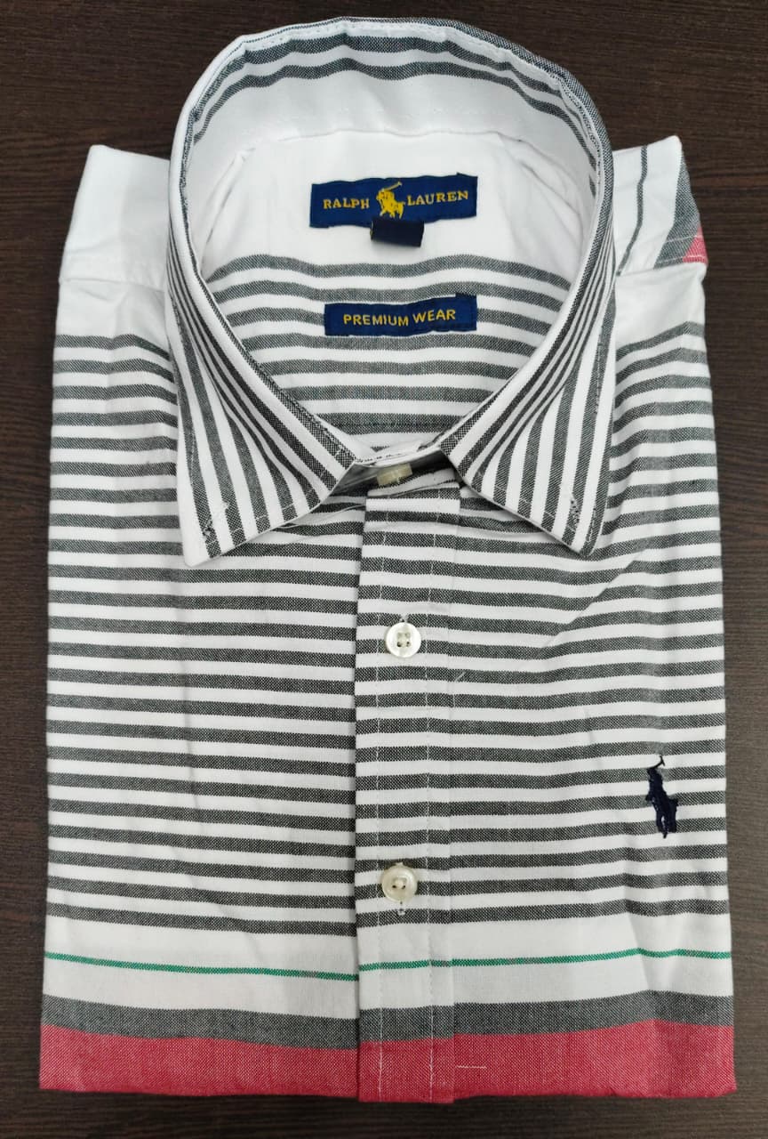 Premium Oxford Cotton Striped Casual Shirt for Men | Multi-Stripe Collection