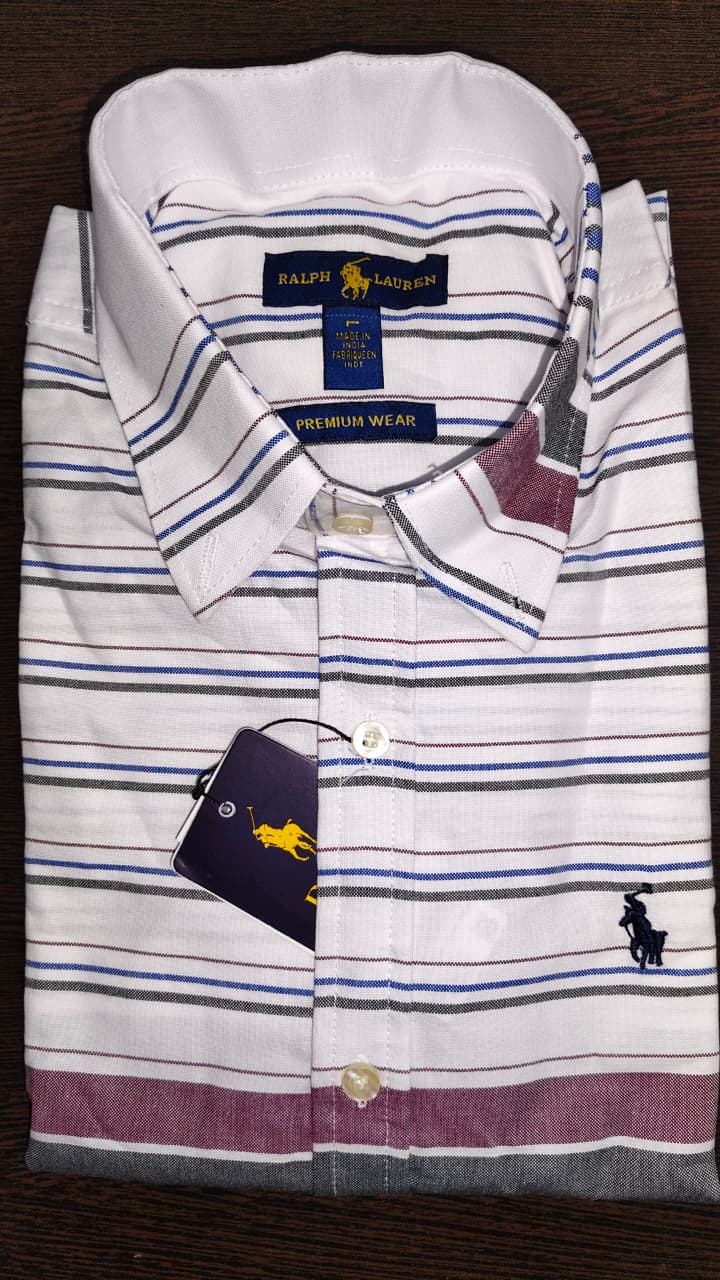 Premium Oxford Cotton Striped Casual Shirt for Men | Multi-Stripe Collection