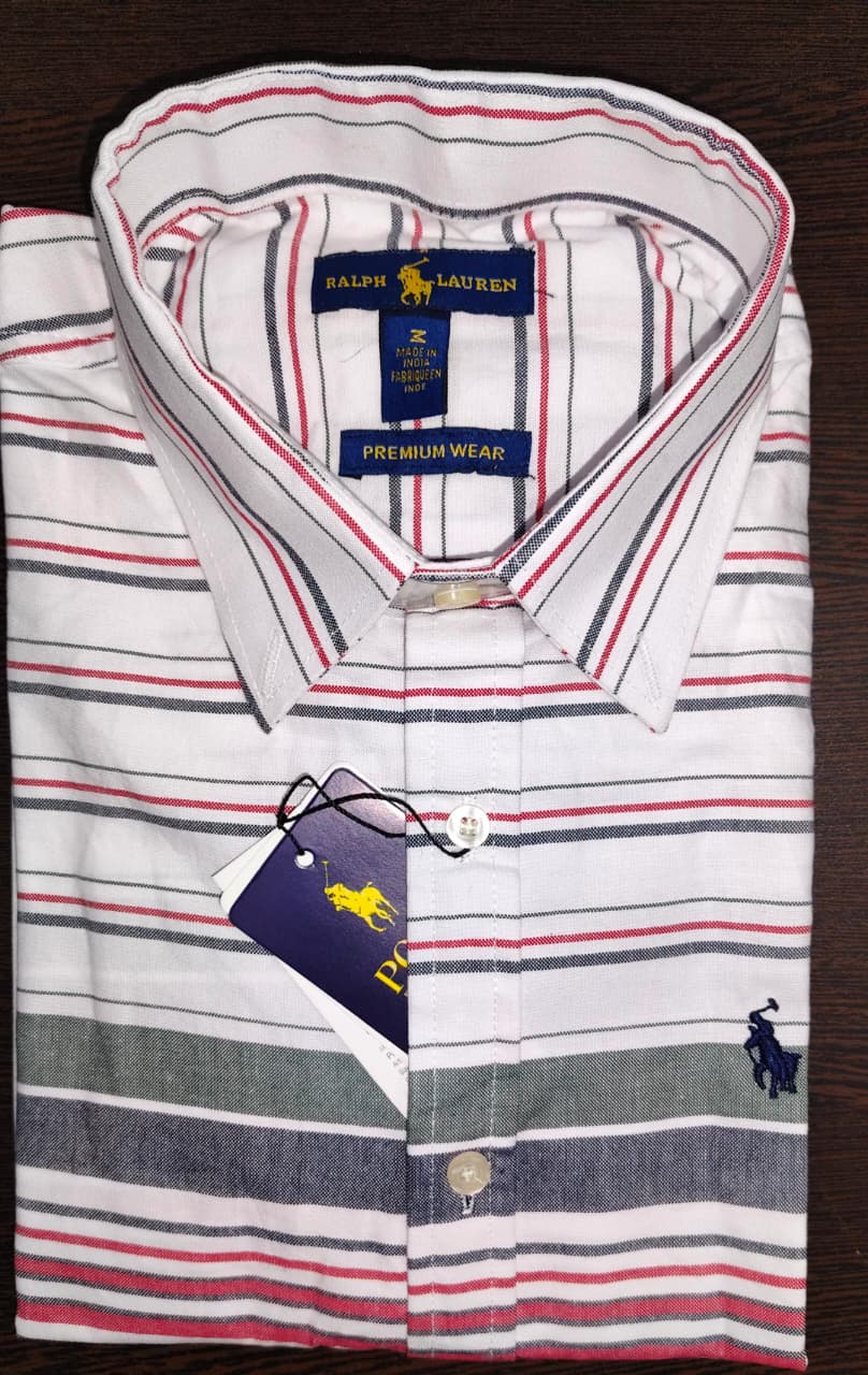 Premium Oxford Cotton Striped Casual Shirt for Men | Multi-Stripe Collection