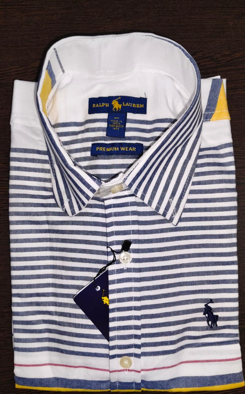Premium Oxford Cotton Striped Casual Shirt for Men | Multi-Stripe Collection