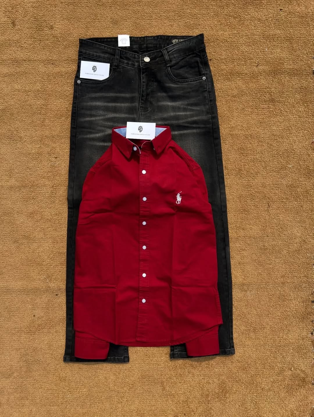 Premium Shirt + Black Denim Jeans Combo