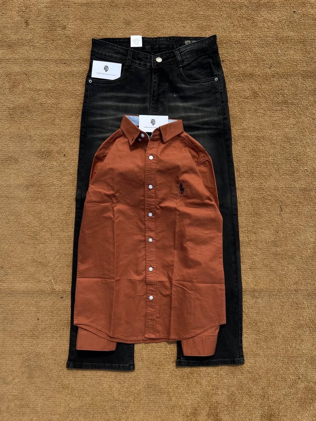 Premium Shirt + Black Denim Jeans Combo
