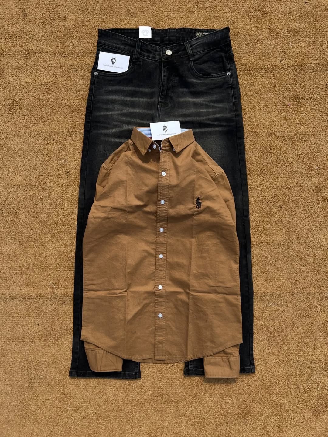 Premium Shirt + Black Denim Jeans Combo