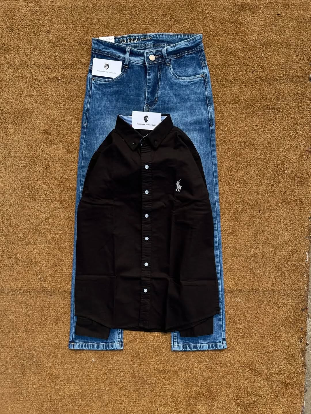 Premium Shirt + Black Denim Jeans Combo