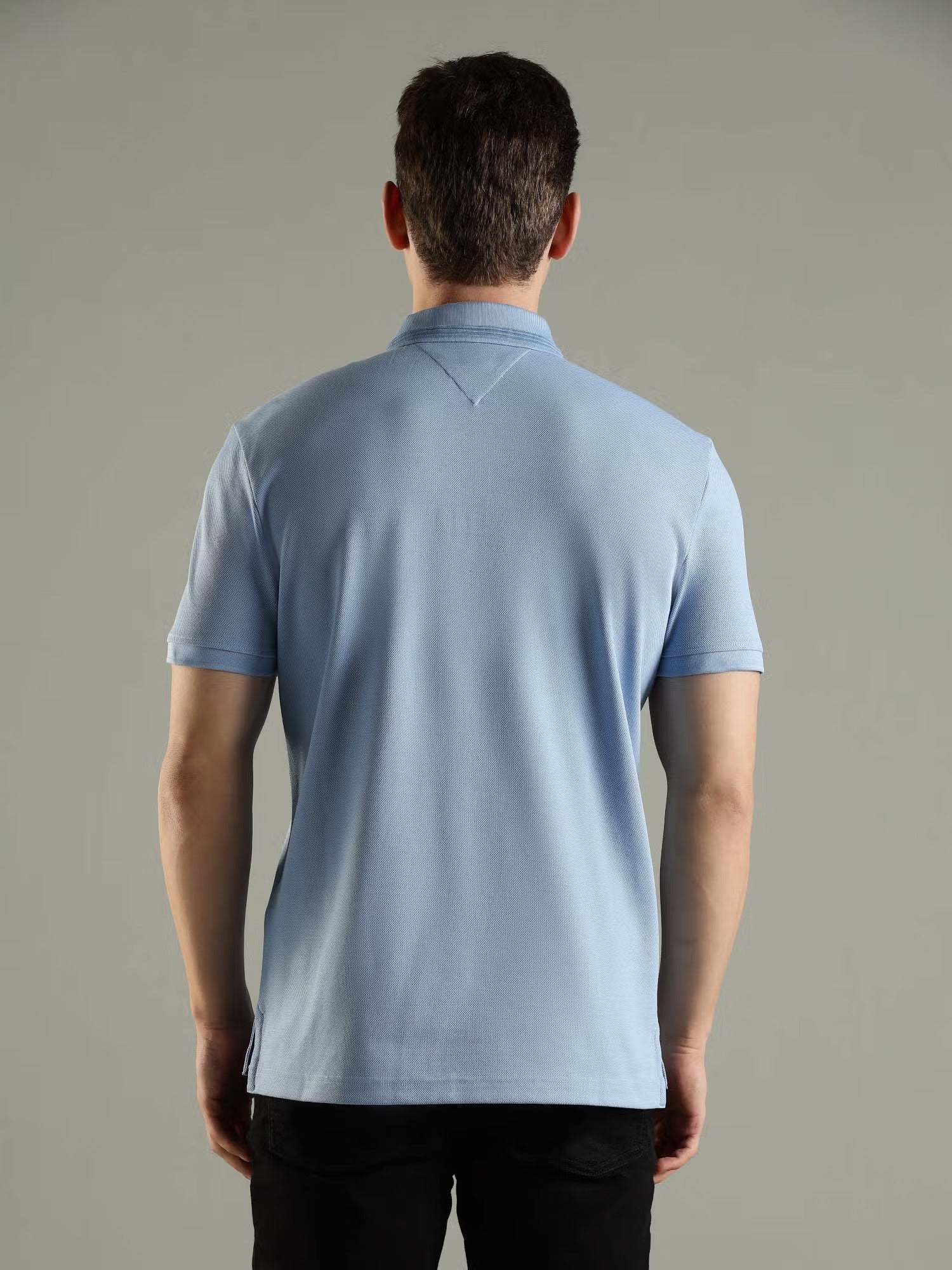 Premium Men's Cotton Lycra Matty Polo T-Shirt – Sky Blue